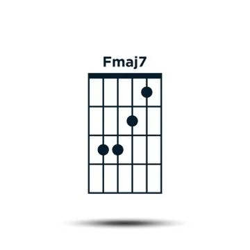 Fmaj7, Basic Guitar Chord Chart Icon Vector Template イラスト素材