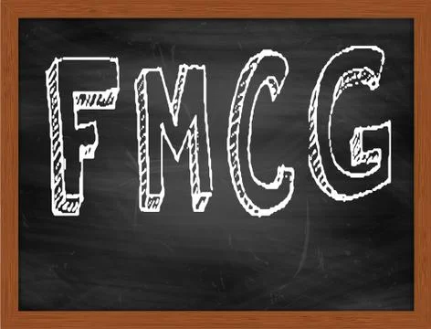 FMCG  hand writing text on black chalkboard Stock Illustration