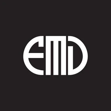 FMD letter logo design on black background. FMD creative initials letter logo Stock Illustration
