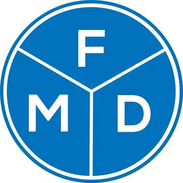 FMD letter logo design on white background. FMD creative circle letter logo c Stock Illustration