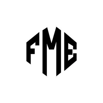 FME letter logo design with polygon shape. FME polygon and cube shape logo .. Stock Illustration