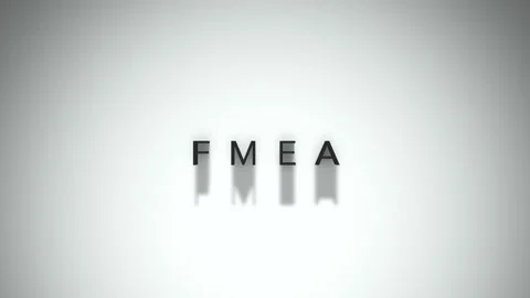 FMEA 3D title animation matte black text on a white background Stock Footage 300717278