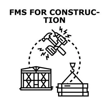 Fms for construction building and development workflow Stock Illustration