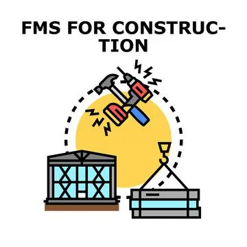 Fms for construction building and development workflow Ilustración de archivo