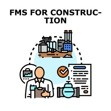 Fms for construction site management vector concept Illustrazione stock