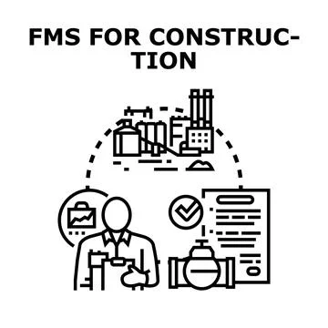 Fms for construction site management vector concept Stock Illustration