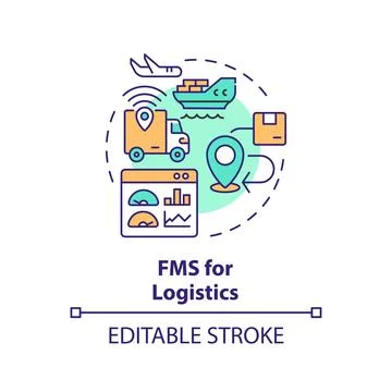 FMS for logistics multi color concept icon イラスト素材
