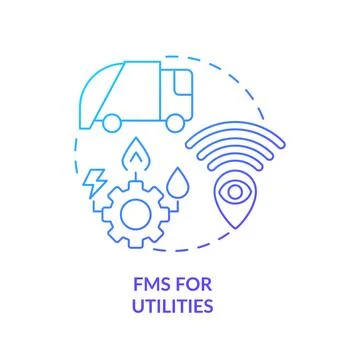 FMS for utilities blue gradient concept icon Stock Illustration