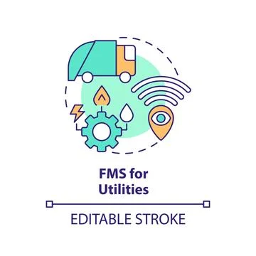 FMS for utilities multi color concept icon Stock Illustration