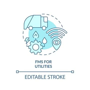 FMS for utilities soft blue concept icon Stock Illustration