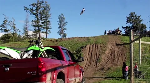 FMX long jump, 2 scenes. Stock Footage 43480959