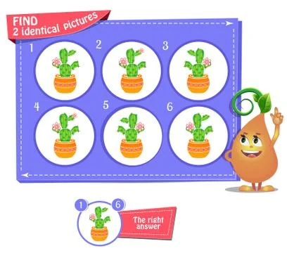 Fnd 2 identical cactus Stock Illustration