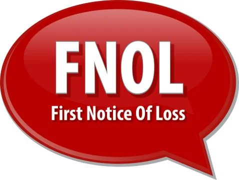 FNOL acronym word speech bubble illustration Stock Illustration