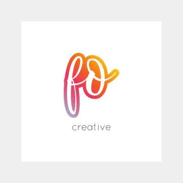 FO logo, vector. Useful as branding, app icon, alphabet combination, clip-art 库存插图