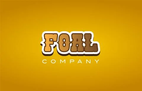 Foal western style word text logo design icon company Stock Illustration