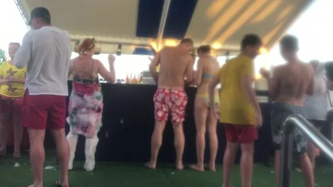 Foam and drink party Stock Footage 134031339