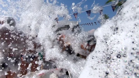 Foam beach party Stock Footage 116179279