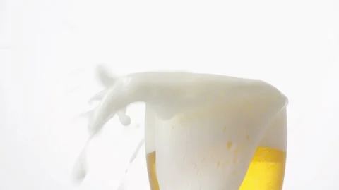 Foam of Beer Flying Everywhere Video stock 327406344