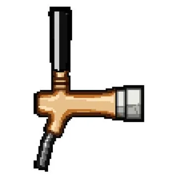 Foam beer tap pixel art vector illustration Stock Illustration