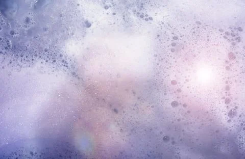 Foam blue texture soap bubbles on the water abstract background Stock Photos
