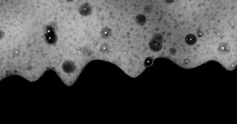 Foam, bubble isolated on black, with clipping path texture and background Stock Illustration