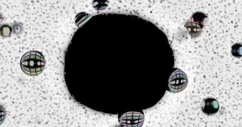 Foam, bubble isolated on black, with clipping path texture and background Stock Illustration