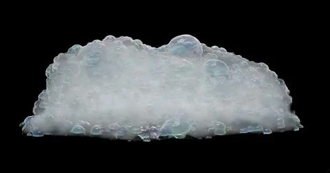 Foam, bubble isolated on black, with clipping path texture and background Stock Illustration