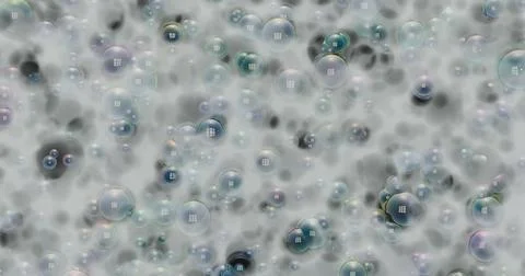 Foam, bubble isolated on black, with clipping path texture and background Stock Illustration