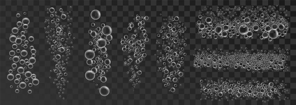 Foam bubble set concept background, realistic style Stock Illustration