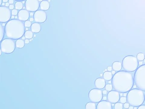 Foam from bubbles on blue background Foto stock