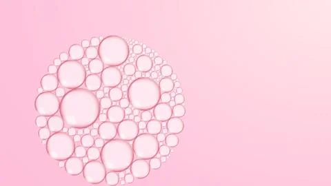 Foam from bubbles in the shape of a circle on pink background Stock Photos