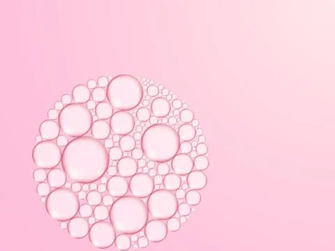 Foam from bubbles in the shape of a circle on pink background Stock Photos
