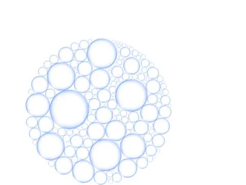 Foam from bubbles in the shape of a circle on white background Stock Photos