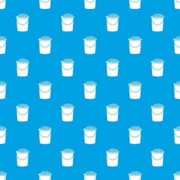 Foam in bucket pattern seamless blue 库存插图