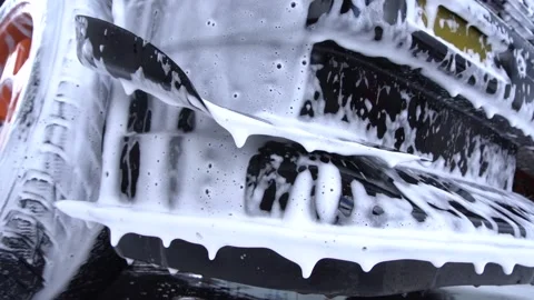 Foam on a car Stock Footage 154374085