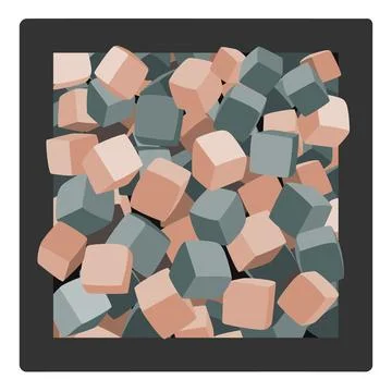 Foam cubes pit isolated illustration. Funny kids playing zone with soft covered Stock Illustration