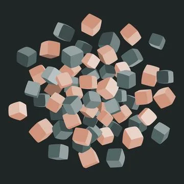 Foam cubes pit radial circle shape background. Funny soft covered blocks of kids Stock Illustration