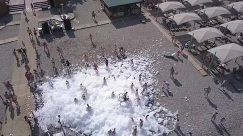 Foam disco on the seashore Stock Footage 152050032