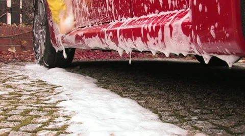 Foam dripping from a car Stock Footage 11828204