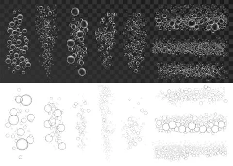 Foam effect icon set, realistic style Stock Illustration