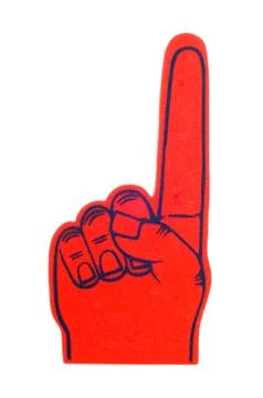 Foam finger in red Stock Photos