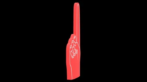 Foam Fingers 360 rotation loop Stock Footage 105494172