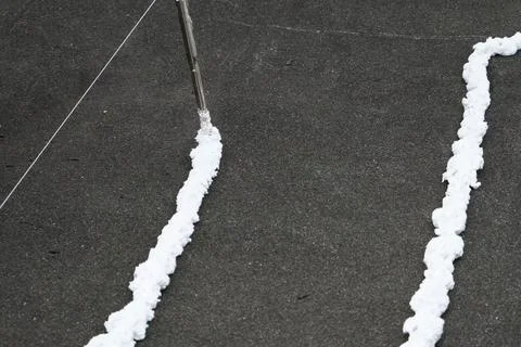 Foam for flat roofing Stock Photos