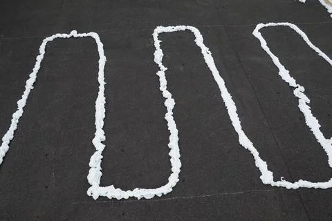 Foam for flat roofing Stock Photos