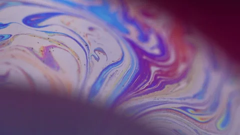 Foam fluid blend paint flow purple blue liquid Video stock 282759991