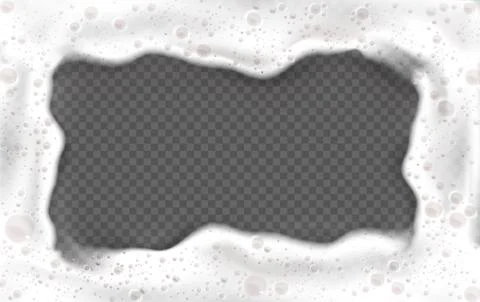 Foam frame, beer or soap froth rectangular border Stock Illustration