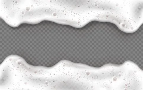 Foam frame, white beer or soap horizontal border Illustrazione stock