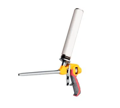 Foam gun on white background 3d render no shadow Illustrazione stock