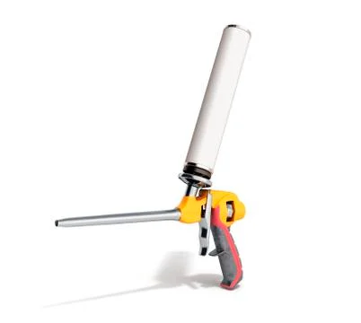 Foam gun on white background 3d render Illustrazione stock