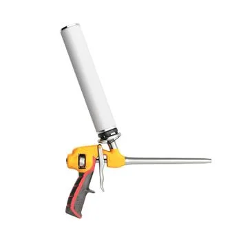 Foam gun on white background no shadow 3d render Illustrazione stock